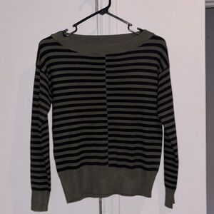 Extra small petit, Truth by Republic, black, and green striped sweater